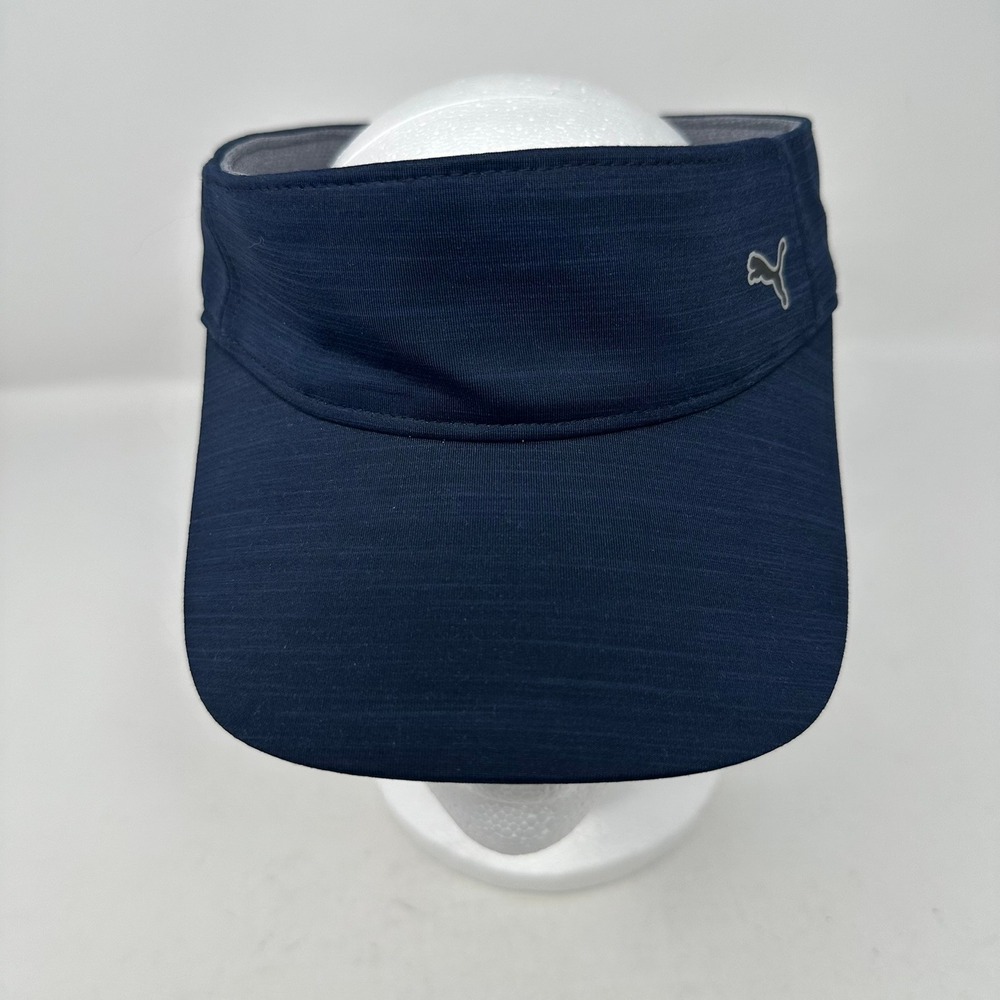 Puma Visor Unisex OSFM Navy Blue Golf Adjustable Elastic Strap Sport Logo Hat